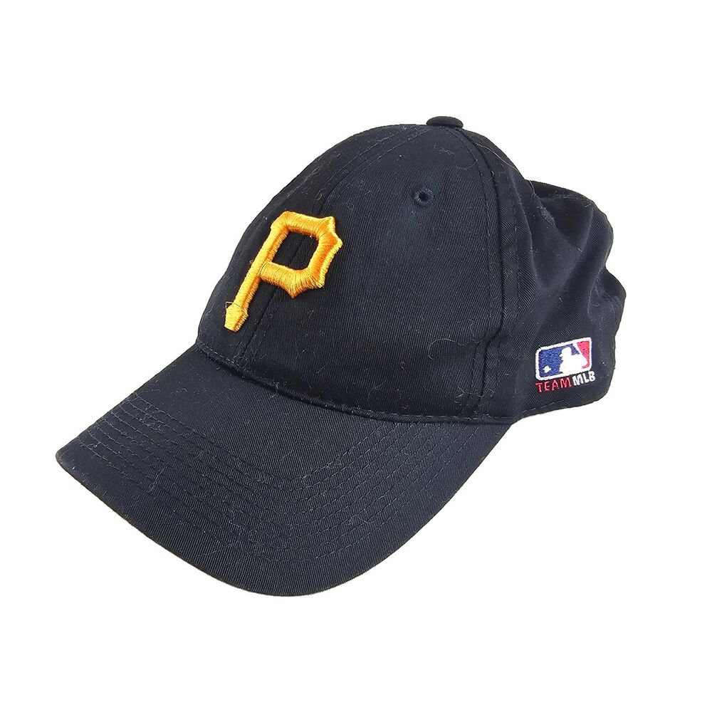 Pittsburgh Pirates Hat Black Gold MLB Baseball Outdoor Cap S/M Strapback Dad Cap
